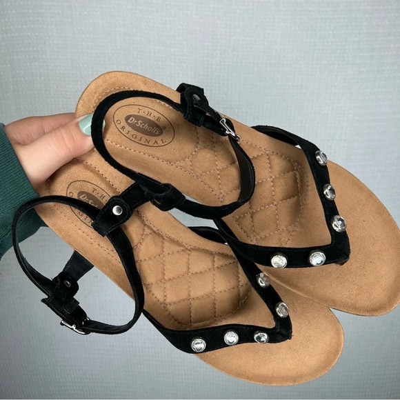 Dr. Scholls | Flip Flop Black Sandal woman's 8 Strappy - Picture 2 of 5